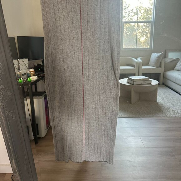Rag‎ & Bone Elina Mélange Ribbed Cotton Blend Grey Midi Dress Size XS TP - Picture 7 of 12